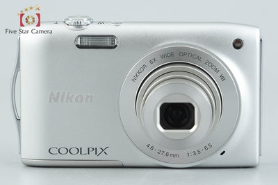 [Used] Nikon COOLPIX S3300 Crystal Silver Compact Digital Camera with Original Box