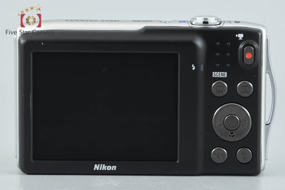 [Used] Nikon COOLPIX S3300 Crystal Silver Compact Digital Camera with Original Box