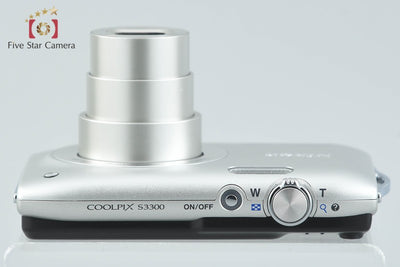 [Used] Nikon COOLPIX S3300 Crystal Silver Compact Digital Camera with Original Box