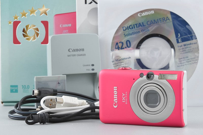 [Used] Canon IXY Digital 110 IS Red Compact Digital Camera with Original Box