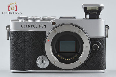 【中古】OLYMPUS オリンパス PEN E-P7 EZ ダブルズームキット シルバー シャッター回数僅少 元箱付き