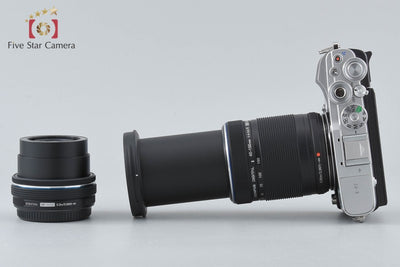 【中古】OLYMPUS オリンパス PEN E-P7 EZ ダブルズームキット シルバー シャッター回数僅少 元箱付き