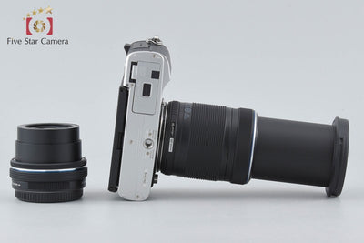 【中古】OLYMPUS オリンパス PEN E-P7 EZ ダブルズームキット シルバー シャッター回数僅少 元箱付き
