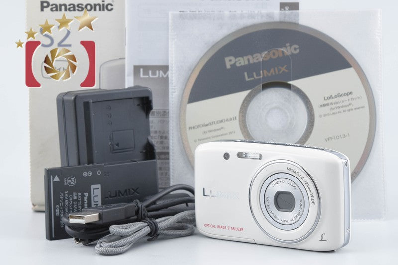 [Used] Panasonic LUMIX DMC-S2 White Compact Digital Camera with Original Box