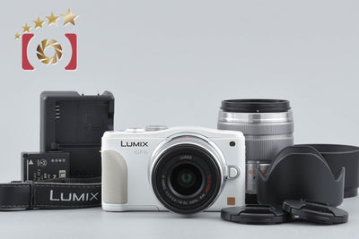 Used] Panasonic LUMIX DMC-GF6 White + 14-42mm f/3.5-5.6 H-FS1442A + 45-150mm f/4-5.6 H-FS45150 - Low Shutter Count