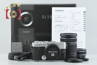 Used: OM SYSTEM (OLYMPUS) OM System PEN E-P7 Double Zoom Kit Silver - Low Shutter Count, Original Box Included