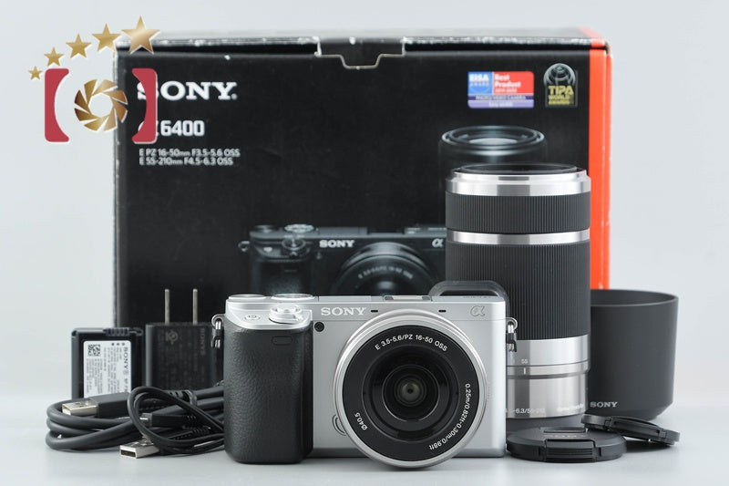[Used] SONY Sony α6400 ILCE-6400 Silver Double Zoom Lens Kit, Low Shutter Count, With Original Box