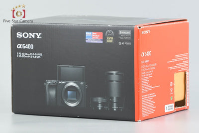 [Used] SONY Sony α6400 ILCE-6400 Silver Double Zoom Lens Kit, Low Shutter Count, With Original Box