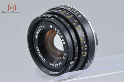 【Used】MINOLTA M-ROKKOR 40mm f/2 Leica M-mount