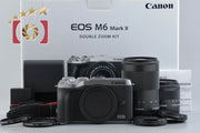 [Used] Canon EOS M6 Mark II Double Zoom Kit Silver with Original Box