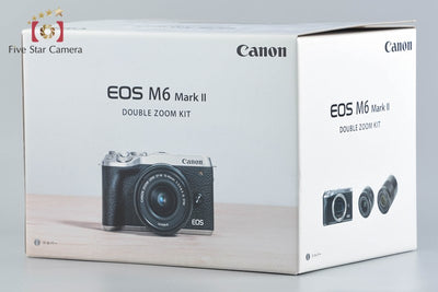 [Used] Canon EOS M6 Mark II Double Zoom Kit Silver with Original Box