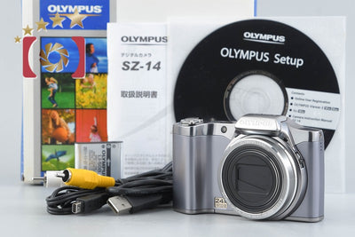 [Used] OLYMPUS Olympus SZ-14 Silver Compact Digital Camera with Original Box