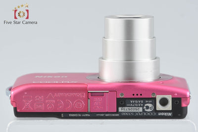 Used: Nikon COOLPIX S3300 Strawberry Pink Compact Digital Camera with Original Box