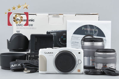 [Used] Panasonic LUMIX DMC-GF6 Double Zoom Lens Kit White with original box