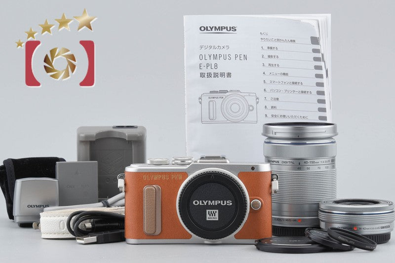 [Used] OLYMPUS Olympus PEN E-PL8 EZ Double Zoom Kit Brown - Low Shutter Count