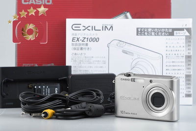 [Used] Casio EXILIM ZOOM EX-Z1000 Silver Compact Digital Camera with Original Box