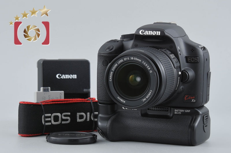 [Used] Canon EOS Kiss X3 EF-S 18-55 IS Lens Kit + BG-E5 Battery Grip, Low Shutter Count