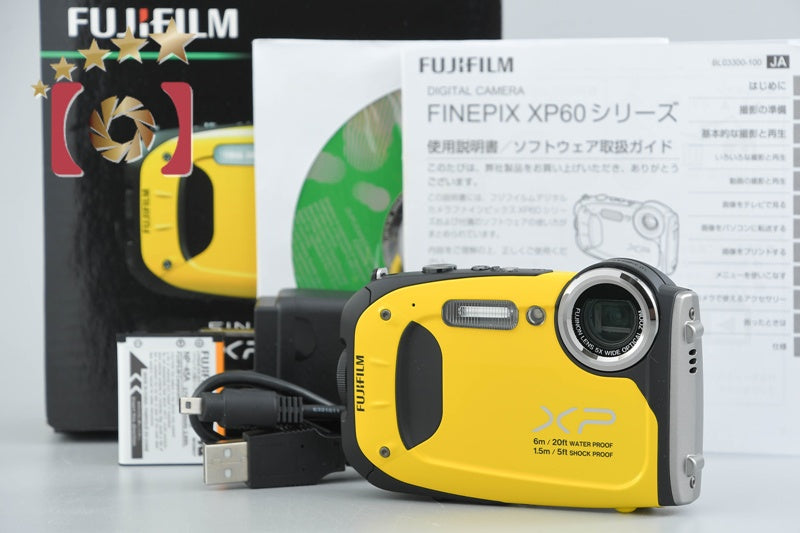 [Used] FUJIFILM FinePix XP60 Yellow Compact Digital Camera with Original Box