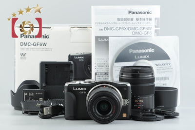 Used: Panasonic LUMIX DMC-GF6 Double Zoom Lens Kit Black, Low Shutter Count, With Original Box