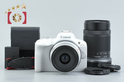 [Used] Canon EOS R50 Double Zoom Kit White, Low Shutter Count