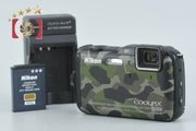 [Used] Nikon COOLPIX AW120 Camouflage Green Compact Digital Camera