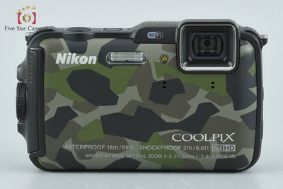 [Used] Nikon COOLPIX AW120 Camouflage Green Compact Digital Camera