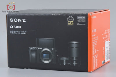 【中古】SONY ソニー α6400 ILCE-6400 ダブルズームレンズキット ブラック シャッター回数僅少 元箱付き