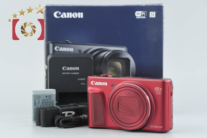 【中古】Canon キヤノン PowerShot SX720 HS レッド コンパクトデジタルカメラ 元箱付き