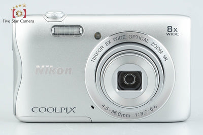 [Used] Nikon COOLPIX S3700 Silver Compact Digital Camera with Original Box