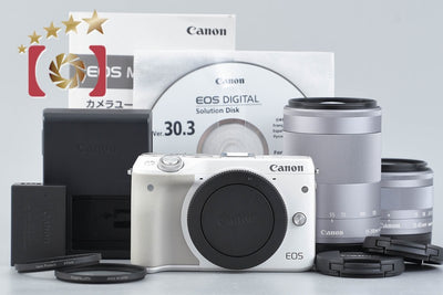 【中古】Canon キヤノン EOS M3 ホワイト ダブルズームキット2