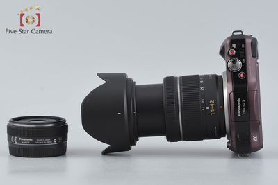 [Used] Panasonic LUMIX DMC-GF3 Sensual Brown Double Lens Kit, Low Shutter Count, With Original Box