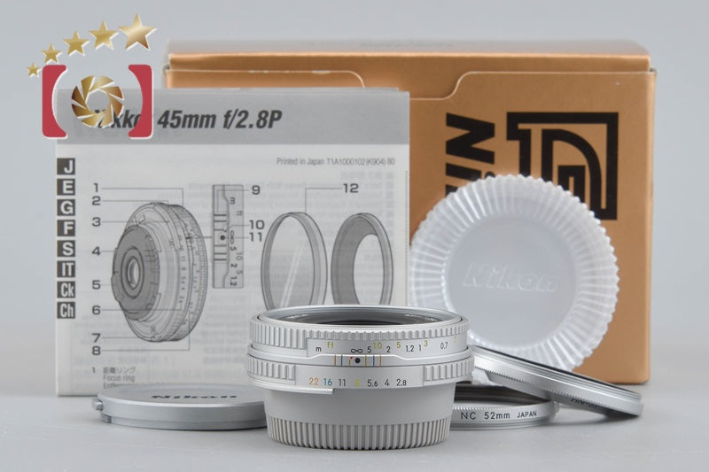 [Used] Nikon Nikkor Ai-S 45mm f/2.8 P Silver with Original Box