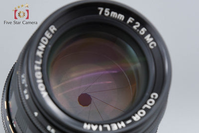Used] Voigtlander COLOR-HELIAR 75mm f/2.5 MC Black L39 Leica Screw Mount Overhauled April 2026