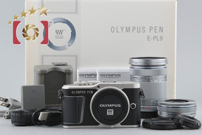 [Used] OLYMPUS PEN E-PL9 Black EZ Double Zoom Kit, low shutter count, with original box