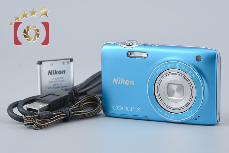 [Used] Nikon COOLPIX S3100 Casual Blue Compact Digital Camera