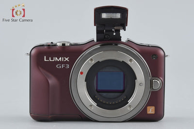 【中古】Panasonic パナソニック LUMIX DMC-GF3 センシュアルブラウン + LUMIX G X VARIO PZ 14-42mm f/3.5-5.6 ASPH. POWER O.I.S ブラック H-PS14042