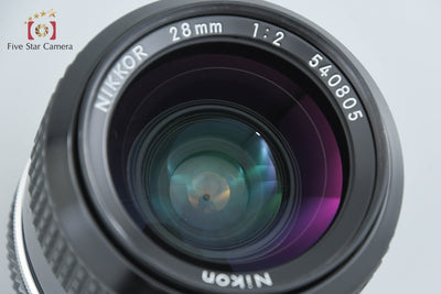 【中古】Nikon ニコン Ai NIKKOR 28mm f/2 爪無し
