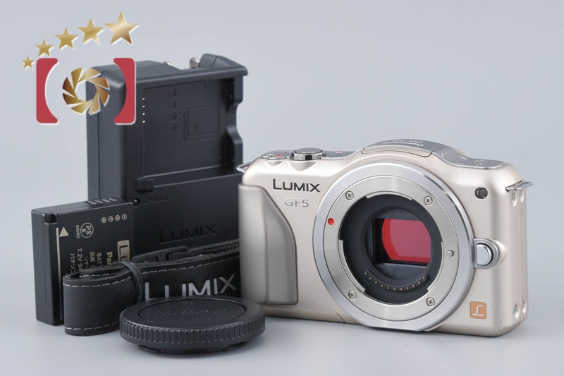 【中古】Panasonic パナソニック LUMIX DMC-GF5 シャンパンゴールド ミラーレス一眼カメラ シャッター回数僅少
