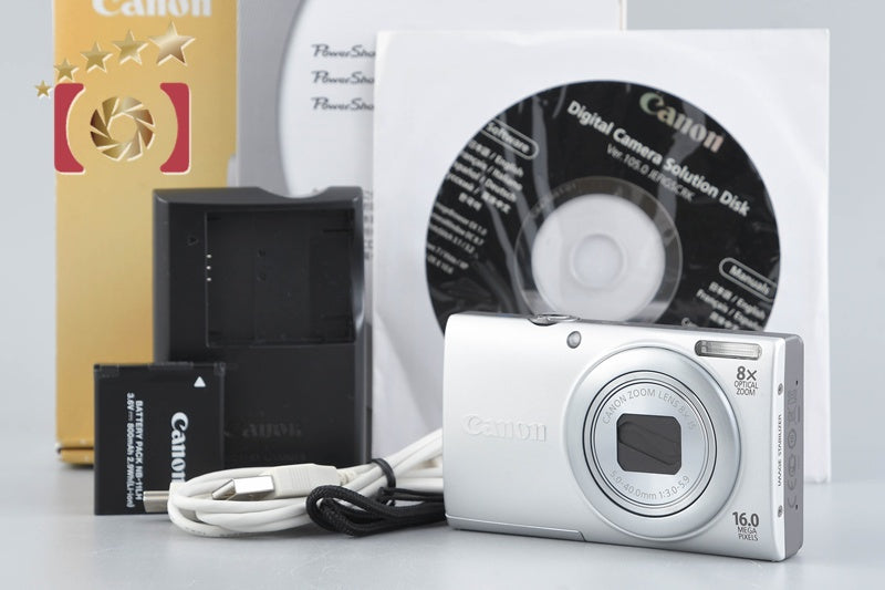 [Used] Canon PowerShot A4000 IS Silver Compact Digital Camera with Original Box