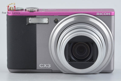 【中古】RICOH リコー CX3 ライトグレーxピンク コンパクトデジタルカメラ シャッター回数僅少 元箱付き