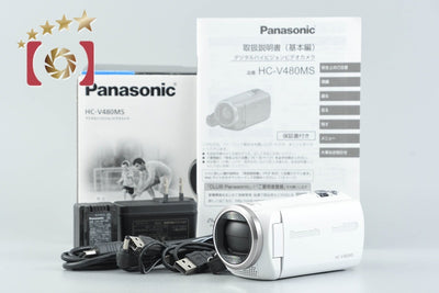 [Used] Panasonic HC-V480MS White Digital High-Definition Video Camera with Original Box