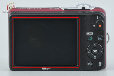 【中古】Nikon ニコン COOLPIX L30 レッド コンパクトデジタルカメラ