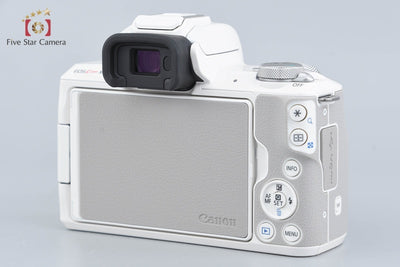 [Used] Canon EOS Kiss M Double Zoom Kit White, Low Shutter Count