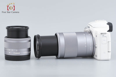 [Used] Canon EOS Kiss M Double Zoom Kit White, Low Shutter Count