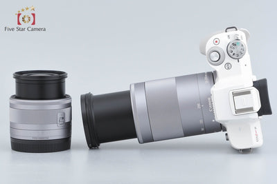 [Used] Canon EOS Kiss M Double Zoom Kit White, Low Shutter Count