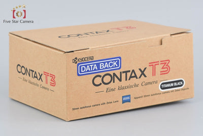 Used: CONTAX T3 Titanium Black, Single Teeth, Data Back Included, with Original Box