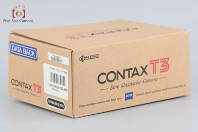 Used: CONTAX T3 Titanium Black, Single Teeth, Data Back Included, with Original Box