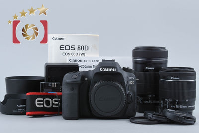 【中古】Canon キヤノン EOS 80D ダブルズームキット シャッター回数僅少
