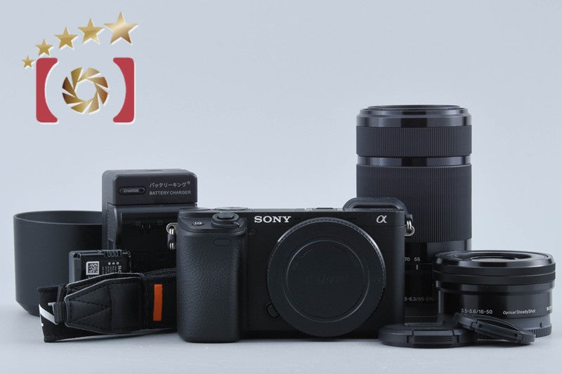 Used: Sony a6400 ILCE-6400Y Black Double Zoom Lens Kit, Low Shutter Count
