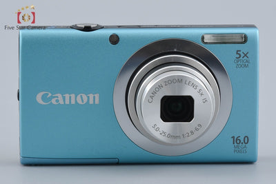 【中古】Canon キヤノン PowerShot A2400 IS ブルー コンパクトデジタルカメラ 元箱付き